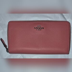 Coach Leather Zip Around Wallet - Like New!